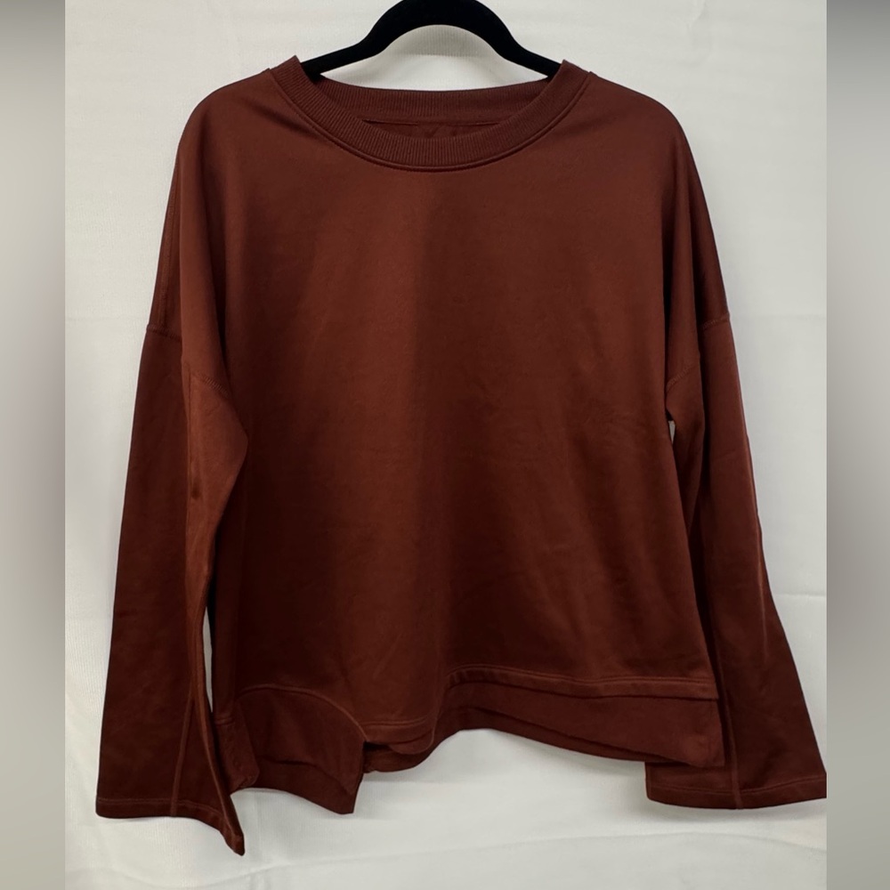 Tahari Sport XL‎ Brown Asymmetrical Hem Athleisure Pullover NWT